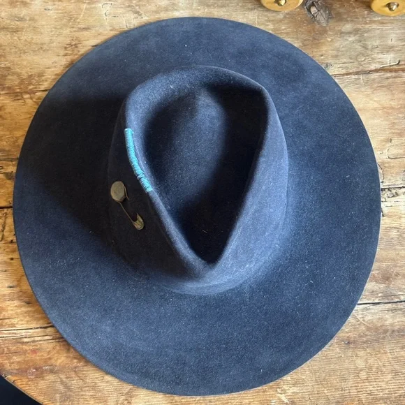 Teressa Folgia blue black beaver 100X flat hat felt fedora Nick fouquet 58-59